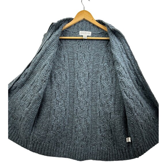 Jones New York Sport Sweater Large Hand Knit Cable Full-Zip Alpaca Wool Blend - Picture 6 of 8